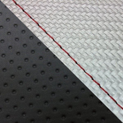 Domestic Seat Cover, Slip-on Type, Carbon Silver/Embossed Black (Two-tone)/Red Stitch, GROM (2013-2015)