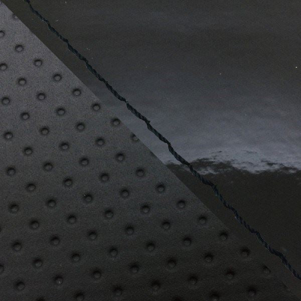 国産シートカバー 被せるタイプ エナメルブラック・エンボス黒(ツートン)/黒ステッチ グロム(13-15年)