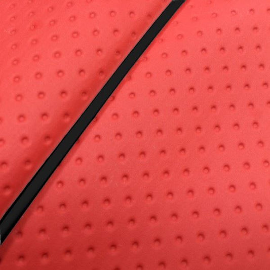 国産シートカバー 被せるタイプ フルエンボスレッド/黒パイピング リード100(JF06)