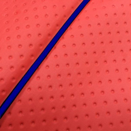 国産シートカバー 被せるタイプ フルエンボスレッド/青パイピング リード100(JF06)