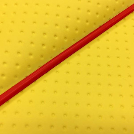 国産シートカバー 被せるタイプ フルエンボスイエロー/赤パイピング リード100(JF06)