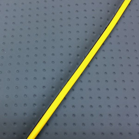 国産シートカバー 被せるタイプ フルエンボスグレー/黄色パイピング リード100(JF06)