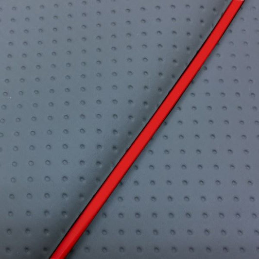 国産シートカバー 被せるタイプ フルエンボスグレー/赤パイピング リード100(JF06)