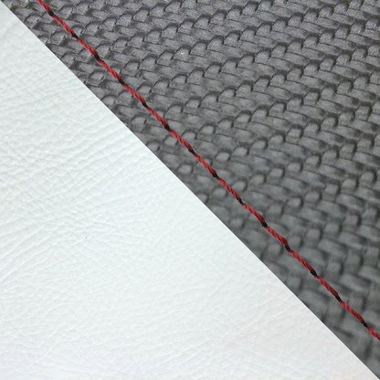 Domestic Seat Cover, Slip-On Type, Carbon Black/White (Two-Tone)/Red Stitch, Julio (AF52)