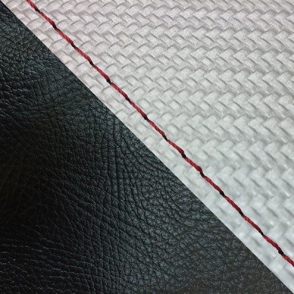 Domestic Seat Cover Overlay Type Carbon Silver/Black (Two-tone)/Red Stitch Julio (AF52)