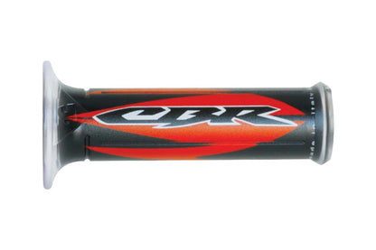 グリップ ホンダ ハリス ロゴ スケルトン CBR ミディアム 貫通 ブラック/レッド 120mm 左右セット