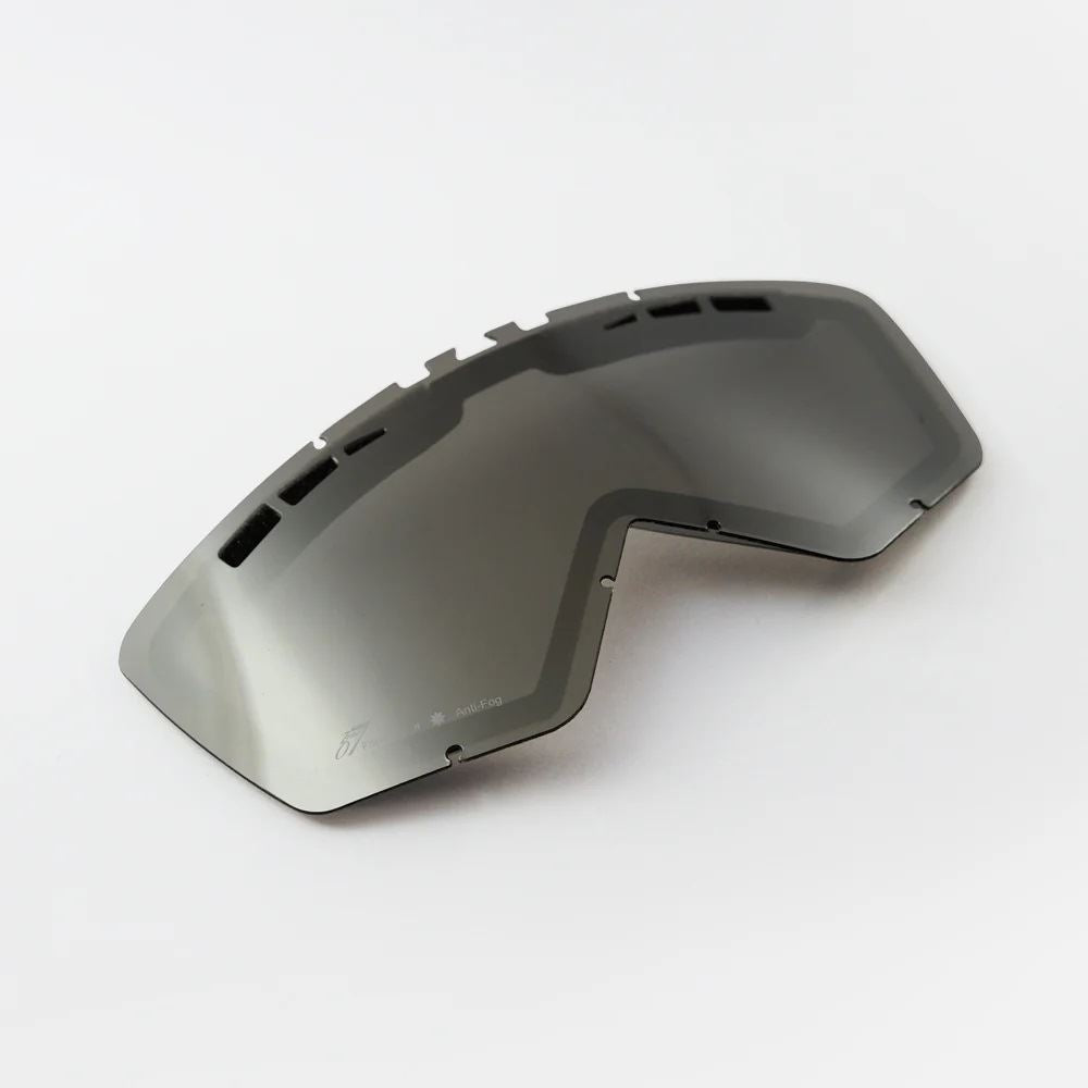 Optional Lenses for Goggles: Silver Chrome Lens CAT.2 Double Ventilation Pinless (1 pc) for Adrenaline RC Flow Mad Max