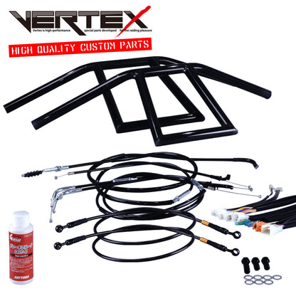 Z400GP 全年式 KZ400M アローハンドル セット ブラックメッキ ブラック ワイヤー