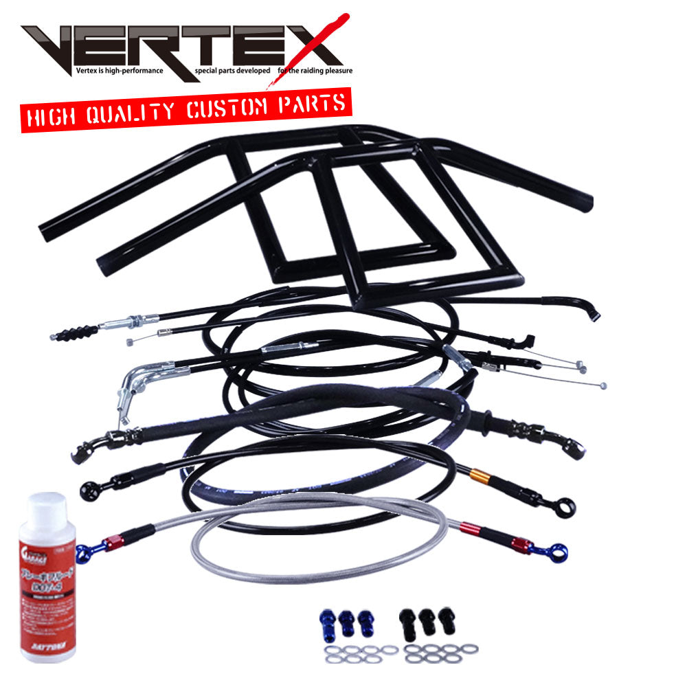 RZ250/RZ350 4L3 4U0 アローハンドル セット ブラックメッキ ブラック ワイヤー