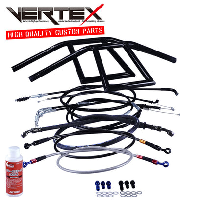 RZ250/RZ350 4L3 4U0 アローハンドル セット ブラックメッキ ブラック ワイヤー