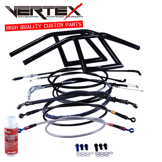 GB250 クラブマン 90年- MC10 アローハンドル セット ブラックメッキ ブラック ワイヤー