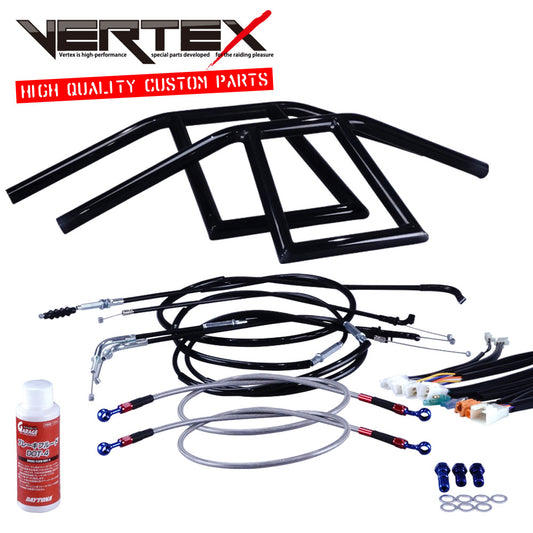 GSX400インパルス 99年 GK79A アローハンドル セット ブラックメッキ ブラック ワイヤー