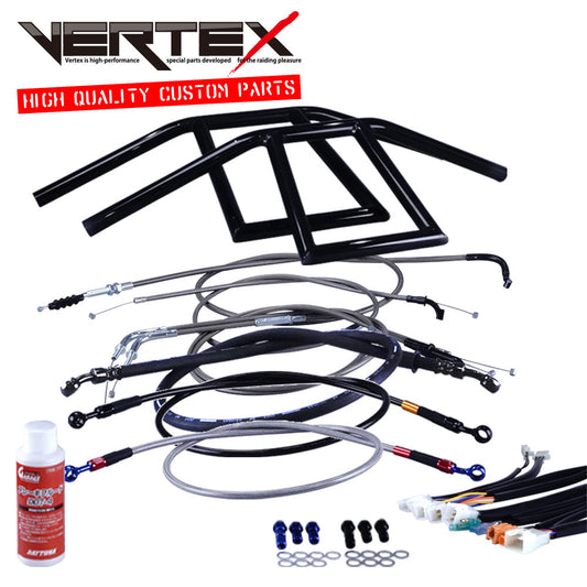 CB750F 79-82年 RC04 アローハンドル セット ブラックメッキ ブラックメッシュ ダークメッシュ ワイヤー