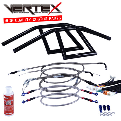 Z400GP 全年式 KZ400M アローハンドル セット ブラックメッキ ブラックメッシュ ダークメッシュ ワイヤー