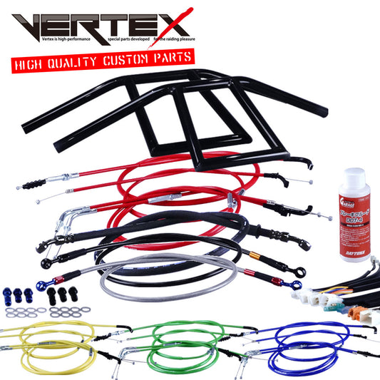 ホーネット250 06-07年 MC31 アローハンドル セット ブラックメッキ カラー ワイヤー