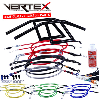 ホーネット250 00-05年 MC31 アローハンドル セット ブラックメッキ カラー ワイヤー