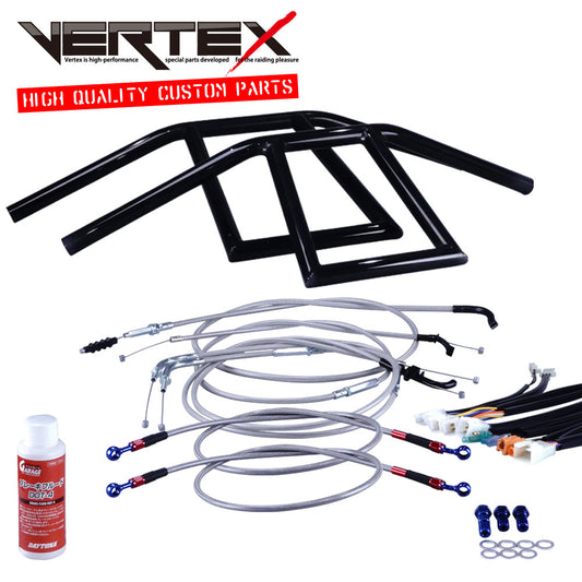 エイプ50 タイプD 09年 AC18 アローハンドル セット ブラックメッキ メッシュ ワイヤー