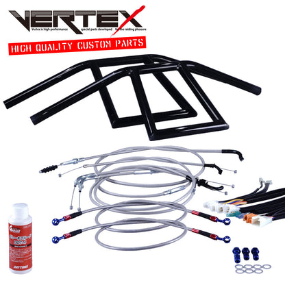 GSX400インパルス 99年 GK79A アローハンドル セット ブラックメッキ メッシュ ワイヤー