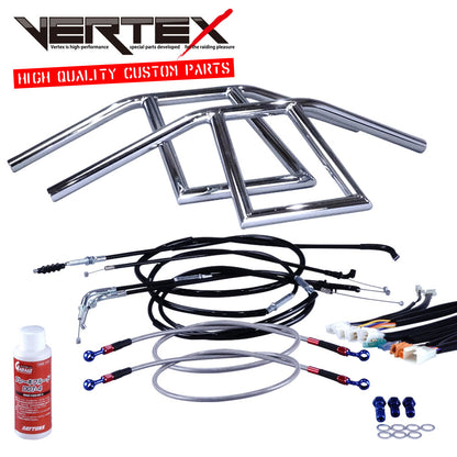 Z400GP 全年式 KZ400M アローハンドル セット メッキ ブラック ワイヤー