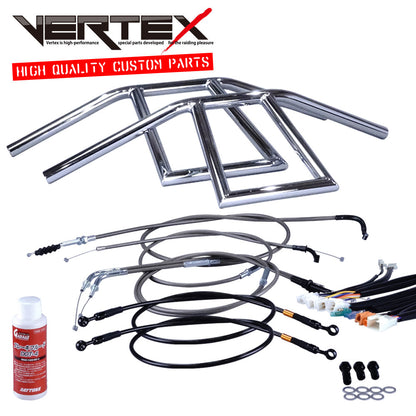 GSX400 Impulse '99 GK79A Arrow Handlebar Set Chrome Black Mesh Dark Mesh Cables