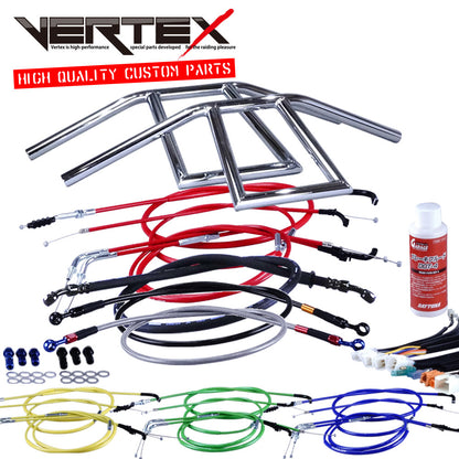 GPZ400F 全年式 ZX400A アローハンドル セット メッキ カラー ワイヤー