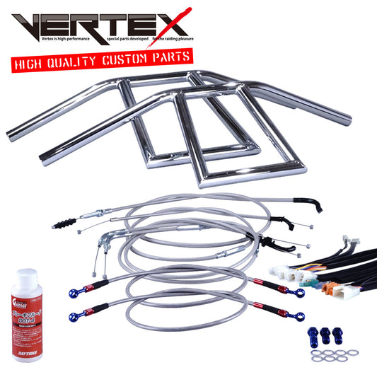 エイプ50 タイプD 09年 AC18 アローハンドル セット メッキ メッシュ ワイヤー