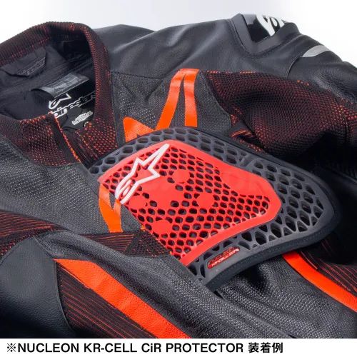 NUCLEON KR-CELL CiR PROTECTOR 胸部プロテクター TRANSPARENT スモーク/ブラック/レッド レーシングスーツ専用 Lサイズ