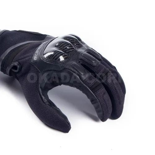 CHROME GLOVE Ash Grey/Black/Bright Red M Size