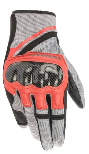 CHROME GLOVE Ash Grey/Black/Bright Red M Size