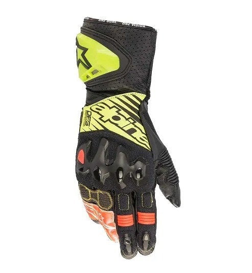 GP TECH v2 GLOVE グローブ ブラック/イエローフロー/ ホワイト/レッドフロー XL