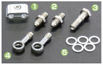 Harley-Davidson FXDL/XL1200S 03 (Double Disc) Mesh Brake Hose Front/Direct 2-Piece Type Fitting Kit Stainless