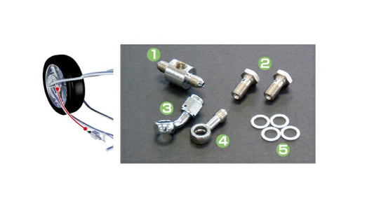 Harley-Davidson DYNA/FDX 91-04 Mesh Brake Hose Rear Fitting Kit Stainless
