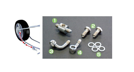 Harley-Davidson SOFTAIL/FXST 96-99 Mesh Brake Hose Rear Fitting Kit Stainless