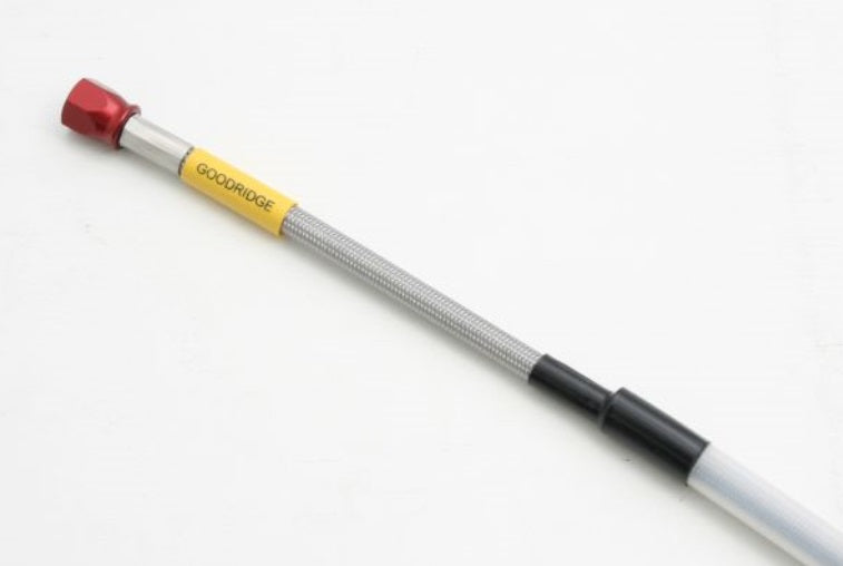 Mesh Brake Hose, Overall Length 1435mm, Universal Hose/Clear Aluminum with Guide
