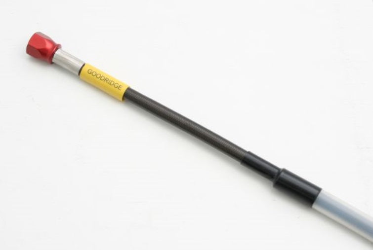 Mesh Brake Hose, Hose Overall Length 1260mm, Universal Hose/Smoked with Guide, Aluminum