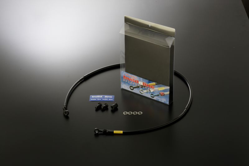 DT125R/200R メッシュ ブレーキホース フロント ブラック ステンレスブラック