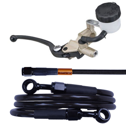 SR500 ダークメッシュ ブレーキホース マスターシリンダー　セット