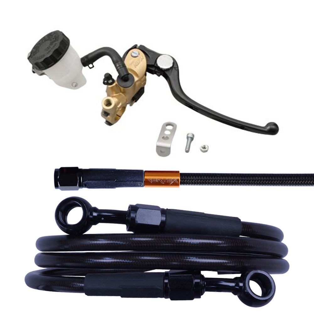 NS250F/R ダークメッシュ ブレーキホース マスターシリンダー　セット