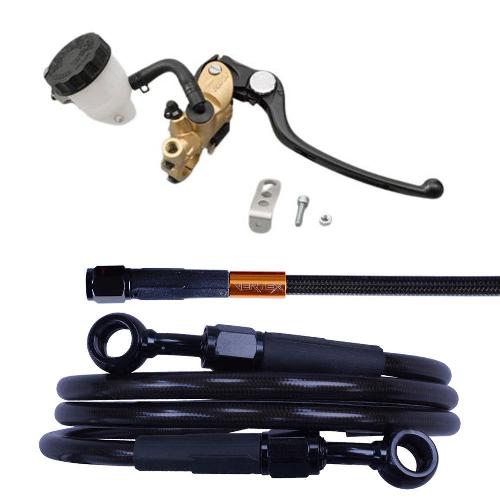 RZ250 ダークメッシュ ブレーキホース マスターシリンダー　セット