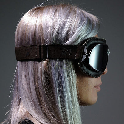 Vintage Retro Goggles Smoke Lens Brown