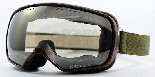 フェザー レトロゴーグル ミラーレンズ ブラウン/カーキ