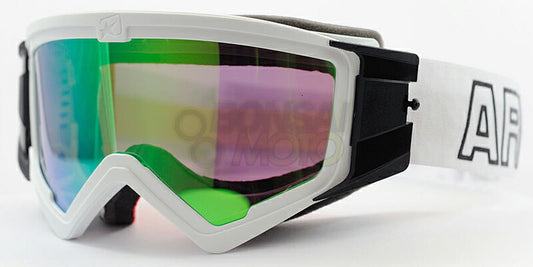 マッドマックス ユーロフィット 眼鏡対応オフロードゴーグル ミラー ホワイト/グリーン