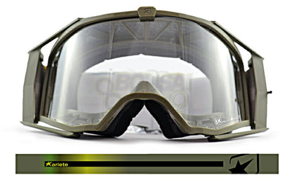 8Kゴーグル ユーロフィット シングルクリアレンズ カーキ/カーキ