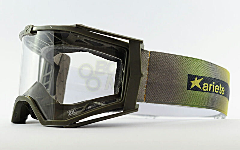 8Kゴーグル ユーロフィット シングルクリアレンズ カーキ/カーキ