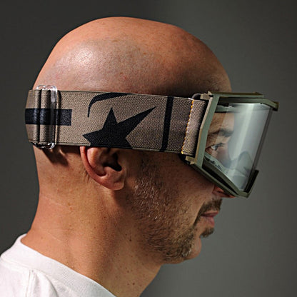 8Kゴーグル ユーロフィット シングルクリアレンズ カーキ/カーキ