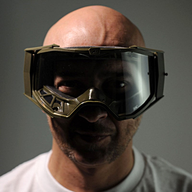 8Kゴーグル ユーロフィット シングルクリアレンズ カーキ/カーキ