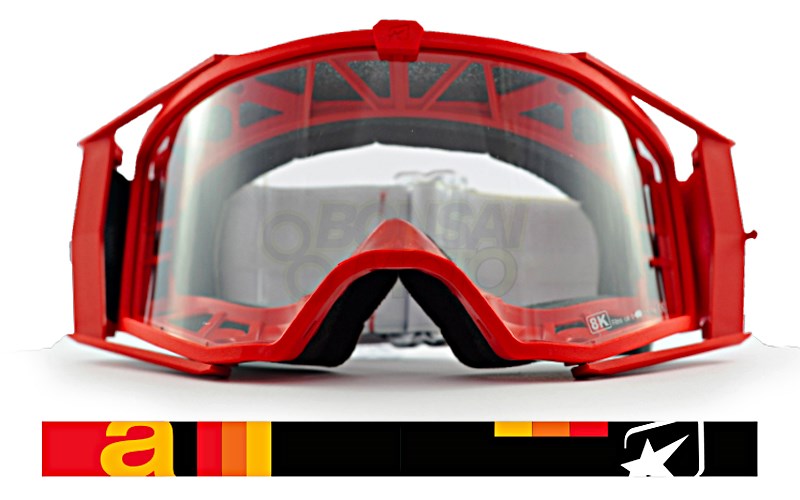 8Kゴーグル ユーロフィット シングルクリアレンズ レッド/ブラック