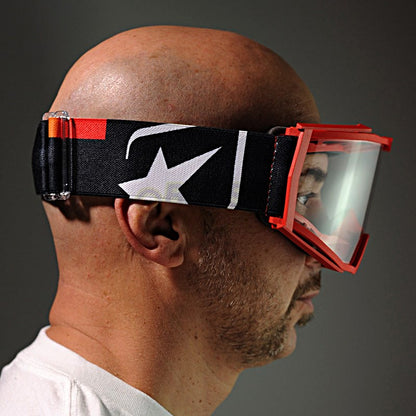 8Kゴーグル ユーロフィット シングルクリアレンズ レッド/ブラック
