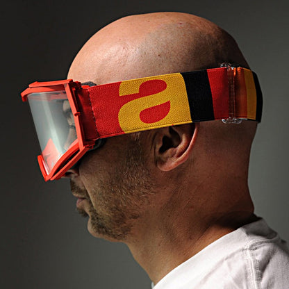 8Kゴーグル ユーロフィット シングルクリアレンズ レッド/ブラック