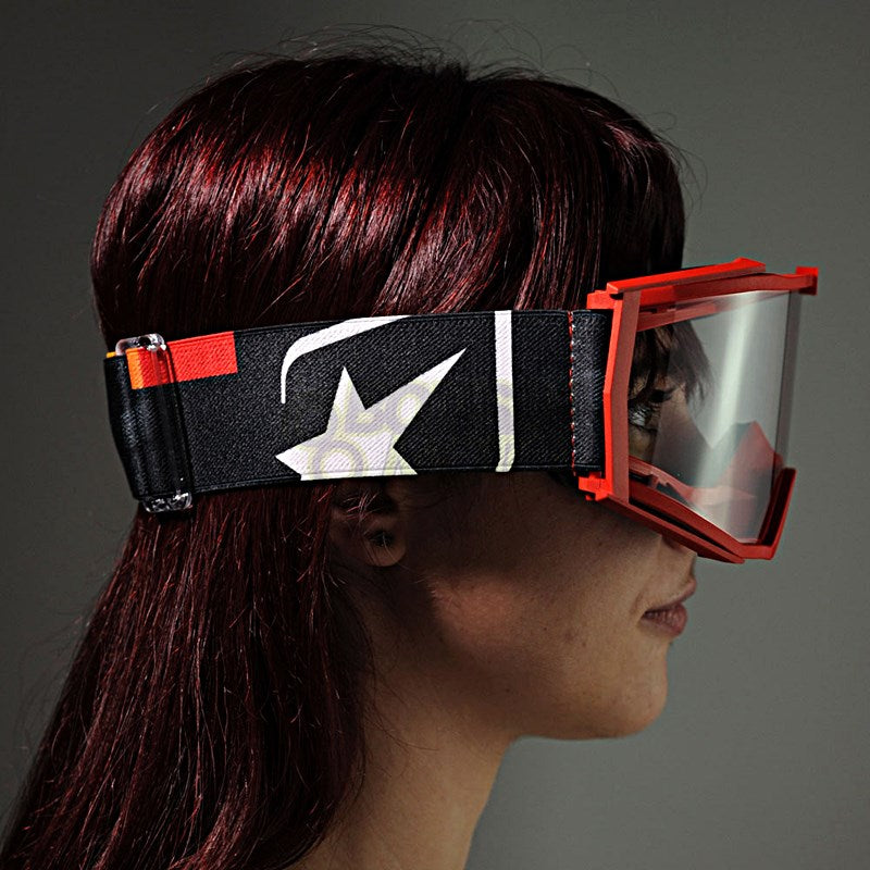 8Kゴーグル ユーロフィット シングルクリアレンズ レッド/ブラック